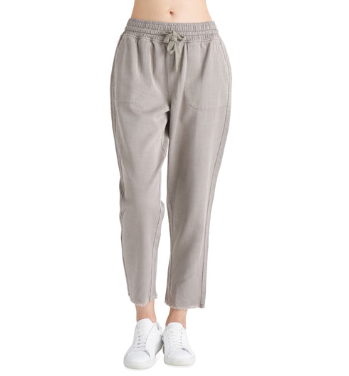Black Tape Frayed Hem Jogger Pants